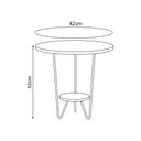Ver imagem 3 de Mesa Lateral Redonda Industrial Italy Ferro Preto e Tampo Preto
