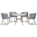 Ver imagem 1 de Mesa com 4 Cadeiras e Noronha Estofado 8 Trama Original Prata