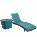 Ver imagem 5 de 2 Espreguiçadeiras com Mesa, 6 Regulagens Azul Turquesa