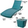2 Espreguiçadeiras com Mesa, 6 Regulagens Azul Turquesa - 2