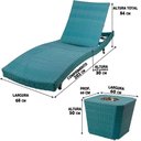 Ver imagem 2 de 2 Espreguiçadeiras com Mesa, 6 Regulagens Azul Turquesa