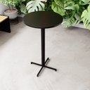 Ver imagem 1 de Mesa Alta Bar Bistrô Redonda Madeira Industrial Black Don Castro Decor Conjunto de Mesas e Cadeiras