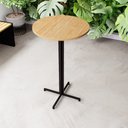 Ver imagem 3 de Mesa Alta Bar Bistrô Redonda Madeira Industrial Black Don Castro Decor Conjunto de Mesas e Cadeiras
