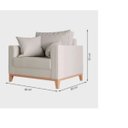 Ver imagem 4 de Poltrona Decorativa Estofada Living em Tecido Linho para Sala - Bege