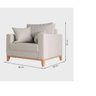 Poltrona Decorativa Estofada Living em Tecido Linho para Sala - Bege - 4