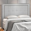 Ver imagem 4 de Cabeceira Cama Box Casal 140 Cm P05 Atenas Linho Cinza - Lyam Decor
