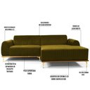 Ver imagem 5 de Sofá 230cm 4 Lugares Chaise Direito Pés Gold B-260 Mostarda