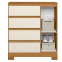 Ver imagem 4 de Cômoda Quarto Sapateira 84cm Lipion Cinamomo/Off a02 - Mpozenato