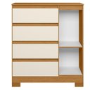 Ver imagem 3 de Cômoda Quarto Sapateira 84cm Lipion Cinamomo/Off a02 - Mpozenato