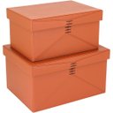 Ver imagem 1 de HOME&CO JUPTER CAIXA ORGANIZADORA SINTÉTICO MARROM 2PÇ