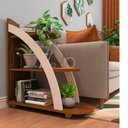 Ver imagem 1 de Mesa de Apoio Lateral Andes com 3 Prateleiras Cedro / Off White