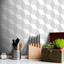 Ver imagem 1 de Papel de Parede Cubo 3D Classic - Branco