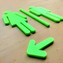 Ver imagem 5 de Quadro/placa Sinalização Mas/fem E Setas - Banheiro Unissex - Toque 3D:Verde Limão