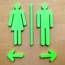 Ver imagem 3 de Quadro/placa Sinalização Mas/fem E Setas - Banheiro Unissex - Toque 3D:Verde Limão