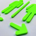 Ver imagem 2 de Quadro/placa Sinalização Mas/fem E Setas - Banheiro Unissex - Toque 3D:Verde Limão