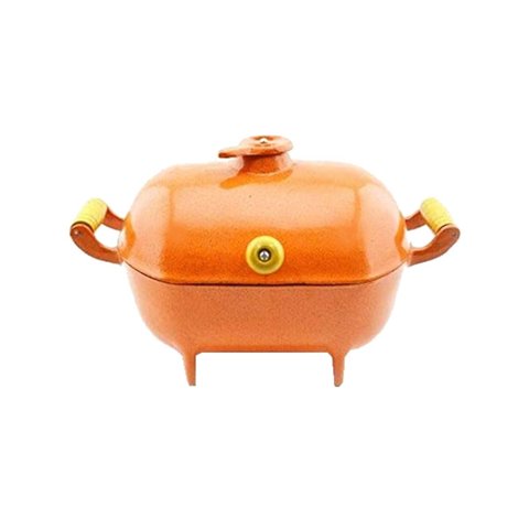 Mini Churrasqueira a Bafo Alumínio Fundido Craqueada Laranja