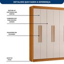 Ver imagem 6 de Guarda-Roupa Casal 8 Portas Barcelona  Freijo UV/Off Acetinado Yescasa