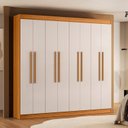 Ver imagem 1 de Guarda-Roupa Casal 8 Portas Barcelona  Freijo UV/Off Acetinado Yescasa