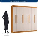 Ver imagem 5 de Guarda-Roupa Casal 8 Portas Barcelona  Freijo UV/Off Acetinado Yescasa