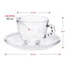 Jogo 6 Xicaras de Vidro com Pires 90ml Perola Pearl Bolinhas - 3