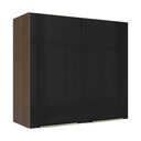 Ver imagem 1 de Armário Aéreo 70 cm 2 Portas Rustic/Preto Lux Madesa