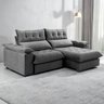 Sofá Retrátil e Reclinável Molas Ensacadas 2,10m Orquídea Vivaro Decor Suede Cinza - 7