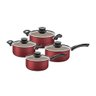Jogo de Panelas Salvador Exclusivo Alumínio Antiaderente Vermelha 10 Peças com Utensílios - 3