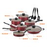 Jogo de Panelas Salvador Exclusivo Alumínio Antiaderente Vermelha 10 Peças com Utensílios - 2