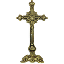 Ver imagem 1 de Crucifixo Português de Mesa em Latão 100% Reciclado Sat Dourado de Parede