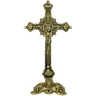 Crucifixo Português de Mesa em Latão 100% Reciclado Sat Dourado de Parede - 1