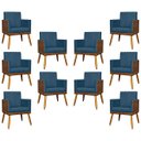 Ver imagem 1 de Kit 10 Poltronas para Sala Lis Corino e Suede Cores Pé 30 Cm