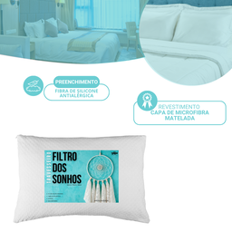 Kit 2 Travesseiros Altos Filtro Dos Sonhos Fibra de Silicone Importada e Antialérgica - 4
