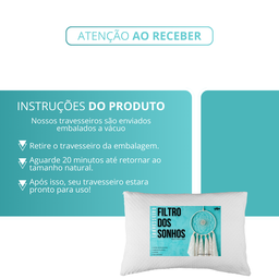 Kit 2 Travesseiros Altos Filtro Dos Sonhos Fibra de Silicone Importada e Antialérgica - 6