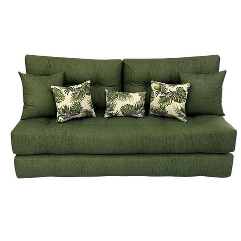 Futon Smooth Duplo Verde + Acessorios