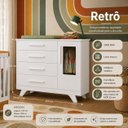 Ver imagem 5 de Kit Berço Uli com Cômoda Retrô Quarto Infantil Peroba Branco