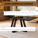Ver imagem 4 de Mesa de Jantar 120x90 Tampo Mdf/vidro para 4 Lugares Pés Madeira Maciça Pérola - Preto/preto