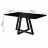 Mesa de Jantar 120x90 Tampo Mdf/vidro para 4 Lugares Pés Madeira Maciça Pérola - Preto/preto - 2
