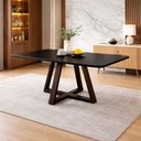 Ver imagem 5 de Mesa de Jantar 120x90 Tampo Mdf/vidro para 4 Lugares Pés Madeira Maciça Pérola - Preto/preto