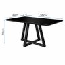 Mesa de Jantar 120x90 Tampo Mdf/vidro para 4 Lugares Pés Madeira Maciça Pérola - Preto/preto - 3