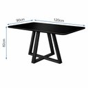 Ver imagem 3 de Mesa de Jantar 120x90 Tampo Mdf/vidro para 4 Lugares Pés Madeira Maciça Pérola - Preto/preto