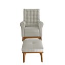 Ver imagem 4 de Cadeira Poltrona de Amamentação e Balanço Páris C/ Puff Linho Bege - Anjo de Casa