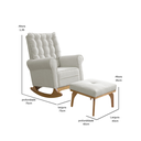 Ver imagem 3 de Cadeira Poltrona de Amamentação e Balanço Páris C/ Puff Linho Bege - Anjo de Casa