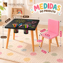 Ver imagem 3 de Mesa Infantil Tampo Lousa com 2 Cadeiras para Desenhar e Brincar:Cadeira Rosa
