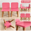 Ver imagem 5 de Mesa Infantil Tampo Lousa com 2 Cadeiras para Desenhar e Brincar:Cadeira Rosa