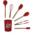 Ver imagem 7 de Kit Utensílios de Cozinha Restaurante Silicone Domésticos:vermelho