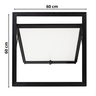 Janela Basculante Vitrô de Banheiro Maxim-ar Tamanho 60 Cms Altura 60 Cms Largura em Aluminio Preto - 6