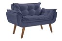 Ver imagem 1 de Poltrona Namoradeira Opalla 2 Lugares Dsalla Suede Azul Bic