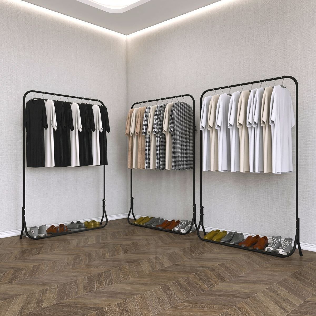 3 Cabideiro De Ferro Conceito Aberto Multifucional Nova Decor Arara para roupas - 1
