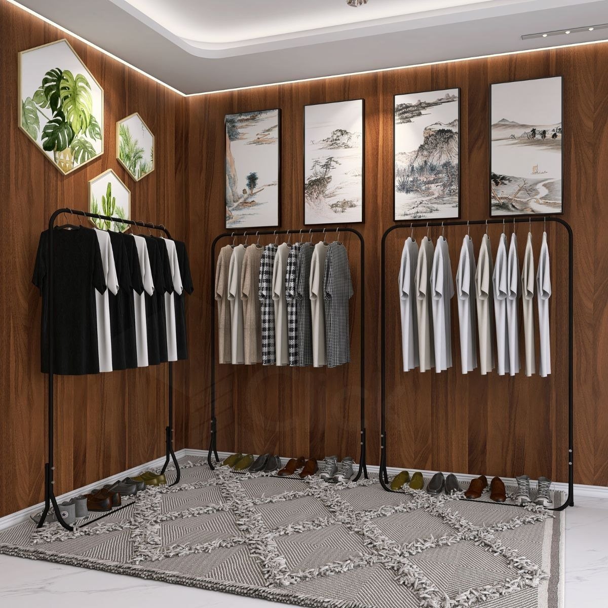 3 Cabideiro De Ferro Conceito Aberto Multifucional Nova Decor Arara para roupas - 3