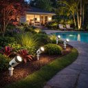 Ver imagem 4 de Kit 2 Luminárias Espeto para Jardim Bivolt Branco Projetores em Termoplástico Lâmpada E27 Summer